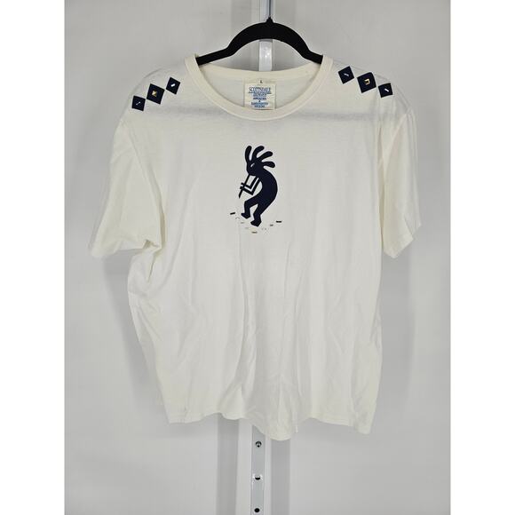 Vintage 1990s Womens Sz L Short Sleeve Kokopelli T Shirt Scottsdale Southwestern - Picture 1 of 4